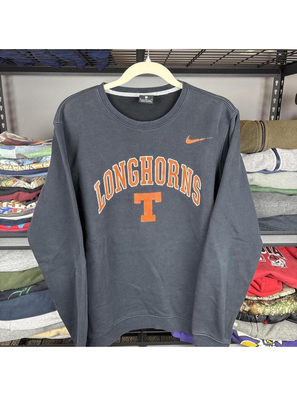 Nike Texas Longhorns Spellout Arch Logo Crewneck Sweatshirt Size M